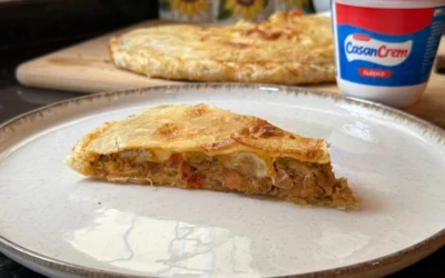 TARTA DE POLLO Y PUERROS